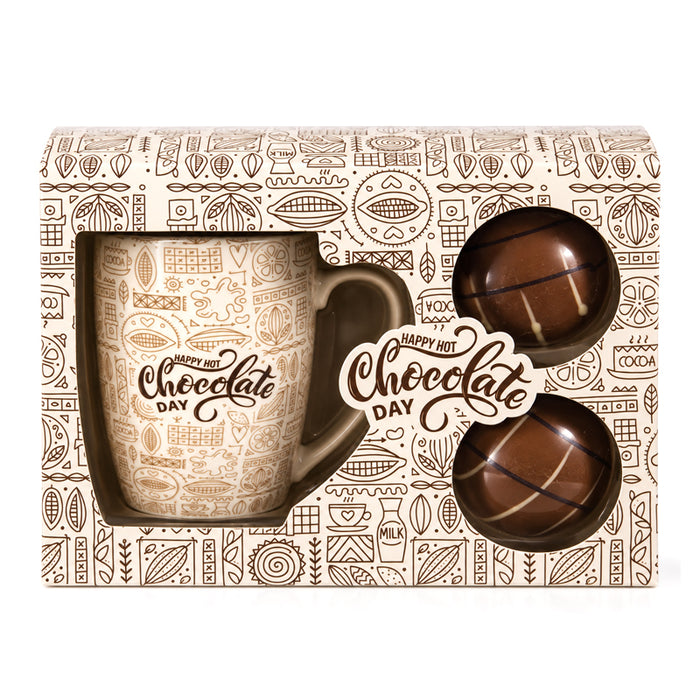 Tazza con 2 Hot Chocolate Bombs con mini marshmallow 90g
