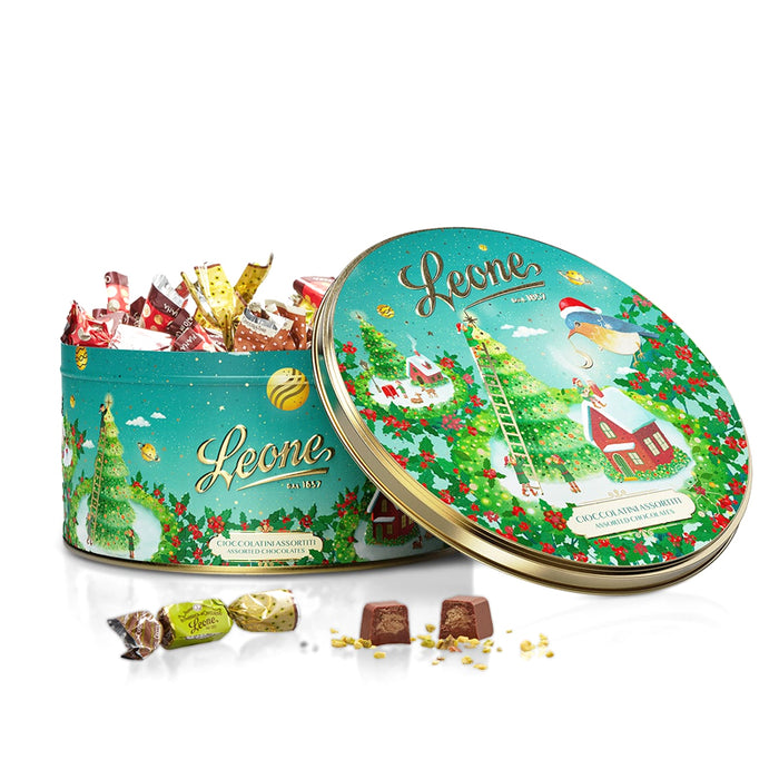 Cappelliera "Natale Leone" con cioccolatini 450g