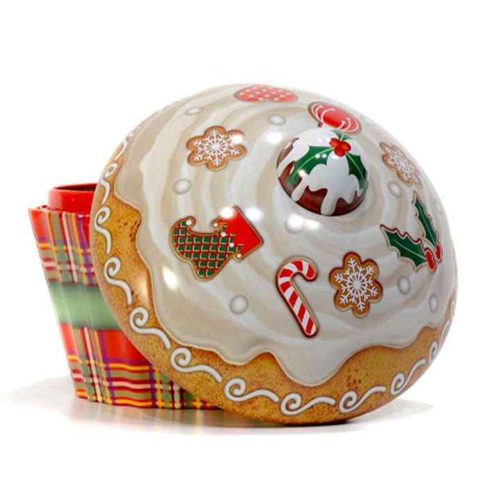 Biscottiera “Christmas Pudding Cupcake” con biscotti 150g
