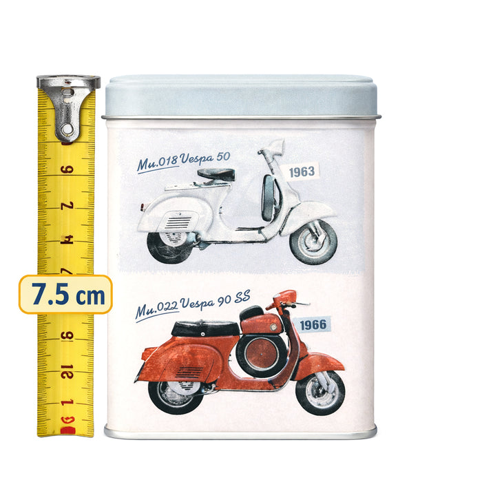 Scatola “Vespa, a small car on two wheels” con caramelle al limone