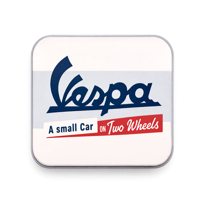 Scatola “Vespa, a small car on two wheels” con caramelle al limone