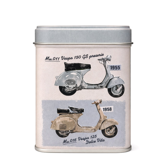 Scatola “Vespa, a small car on two wheels” con caramelle al limone