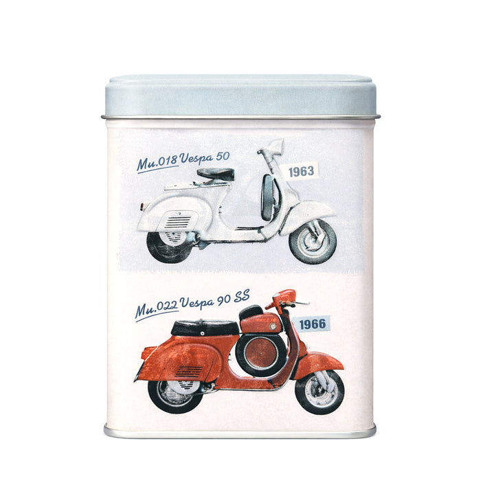 Scatola “Vespa, a small car on two wheels” con caramelle al limone