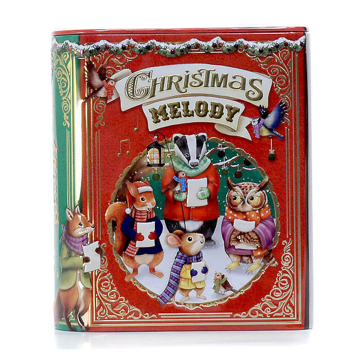 Libro ‘Christmas Melody’ con Cioccolatini fondenti (rossa)