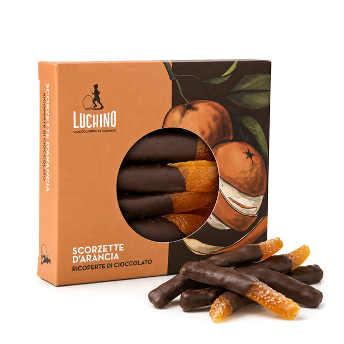 Scorzette d’Arancia candite ricoperte di Cioccolato 100g