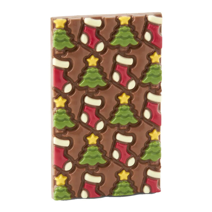Milk tablet decorated with 'Tree and Stocking' 150g