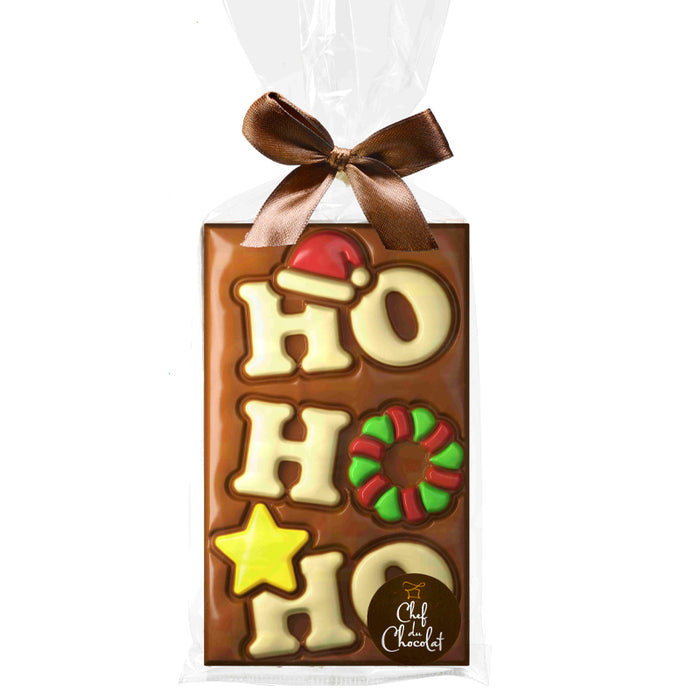 Tavoletta al latte decorata "Ho Ho Ho" 150g