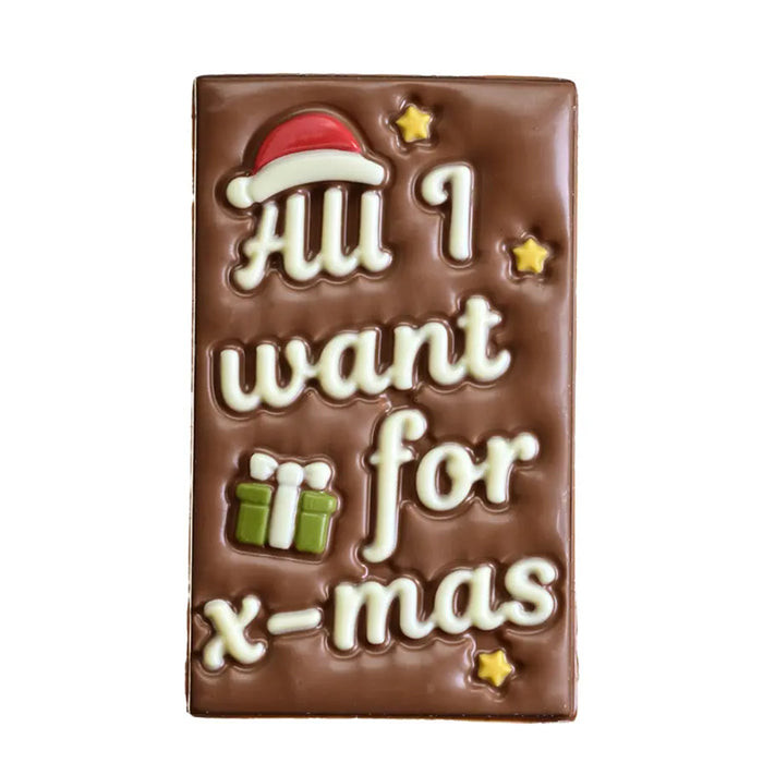 Tavoletta al latte decorata "All I want for Xmas" 150g