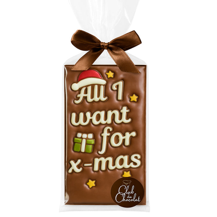 Tavoletta al latte decorata "All I want for Xmas" 150g