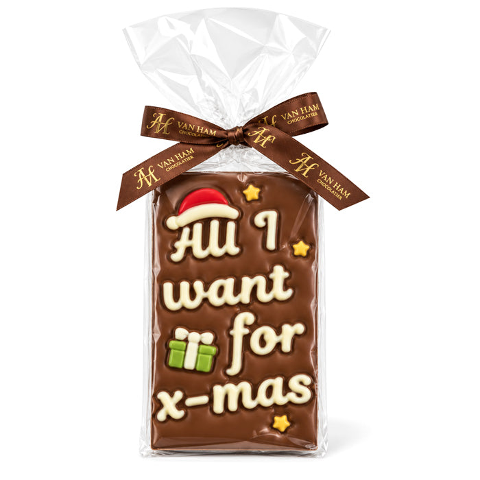 Tavoletta al latte decorata "All I want for Xmas" 150g