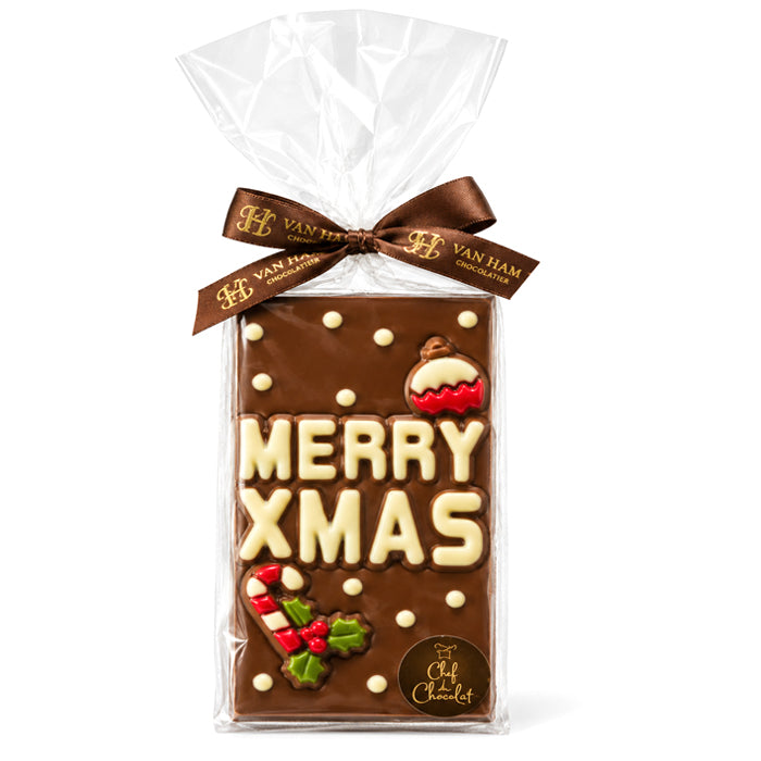 Tavoletta al latte decorata "Merry Xmas" 150g
