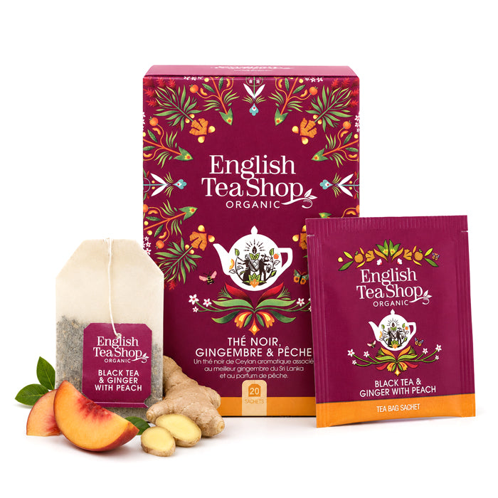 Organic black tea with ginger and peach