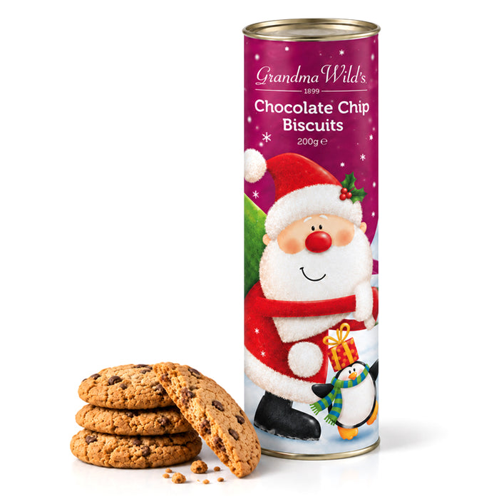 Maxi Tubo "Babbo Natale" con Biscotti al Cioccolato 200g