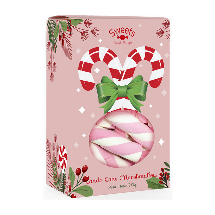 Gift Box "Candy Cane" con marshmallow 70g