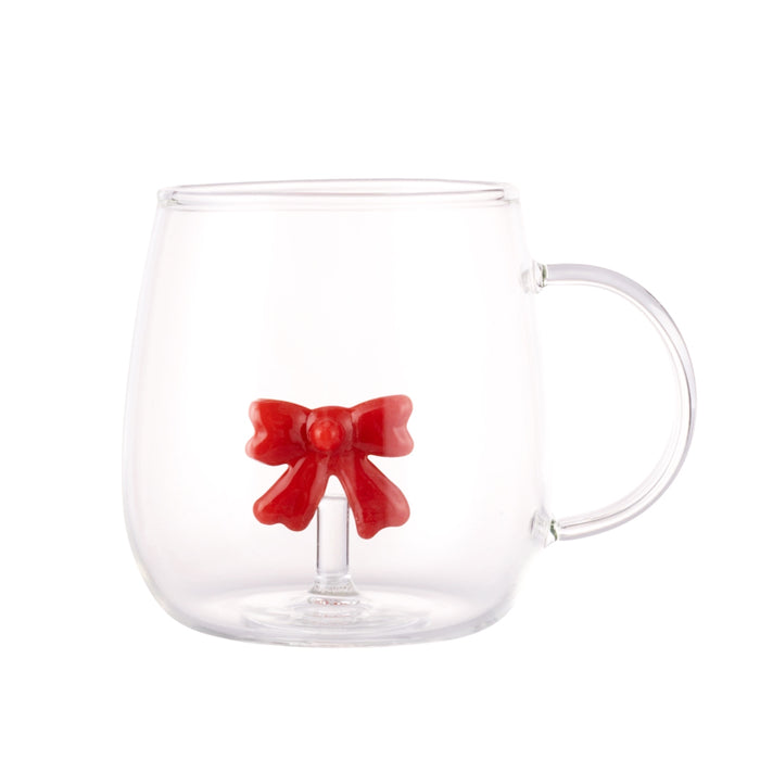 Mug “Fiocco Rosso” in vetro borosilicato