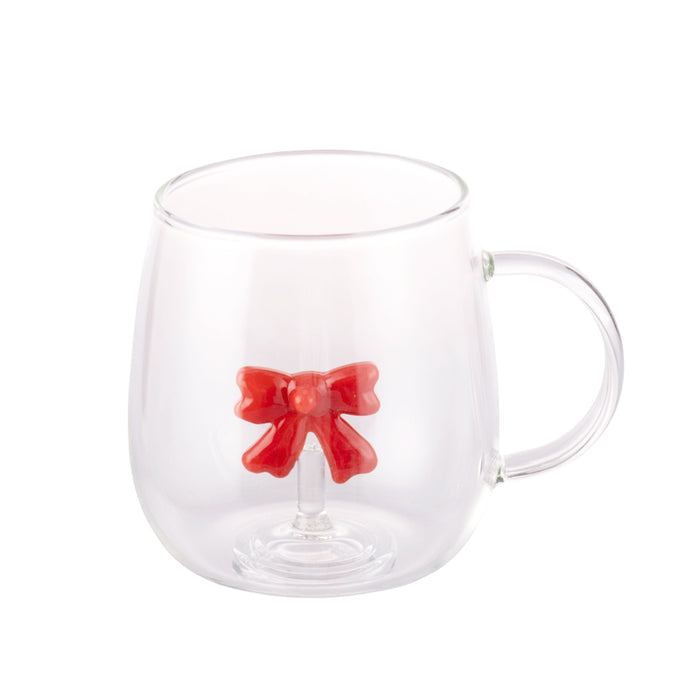 Mug “Fiocco Rosso” in vetro borosilicato