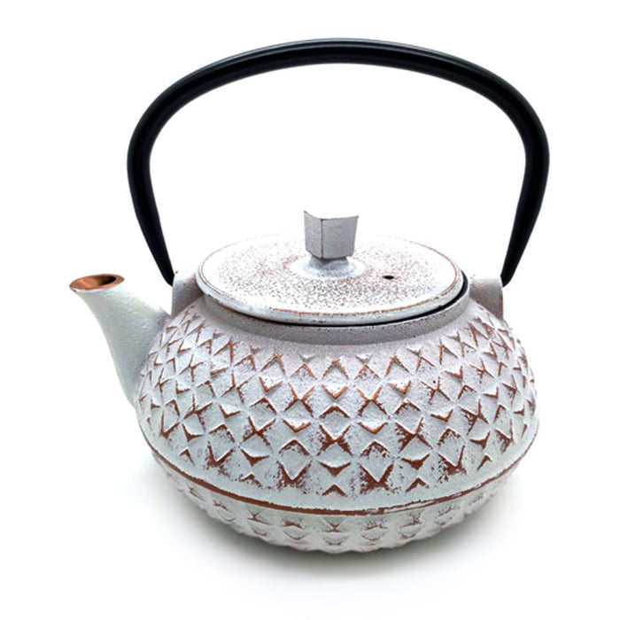 White 'Miyako' cast iron teapot