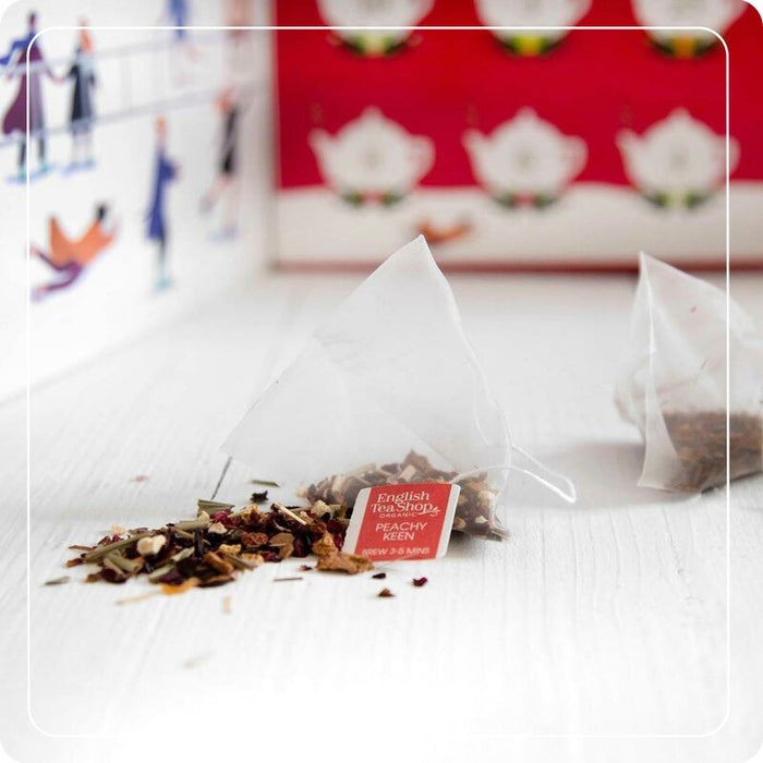 Red Advent Calendar with Tea and Herbal Teas