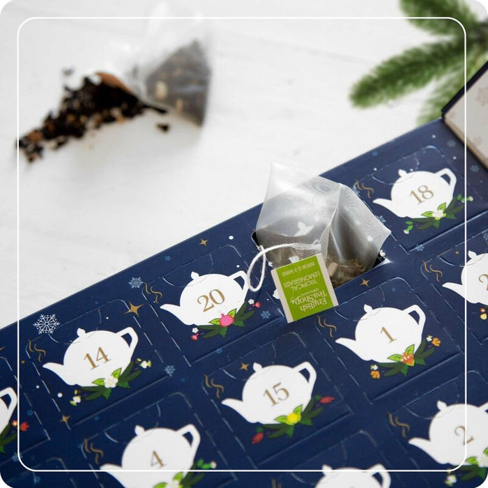 Blue Advent Calendar with Tea and Herbal Teas