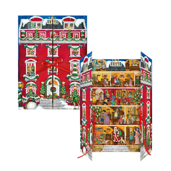 'Snowy House' Advent Calendar with Chocolates 75g
